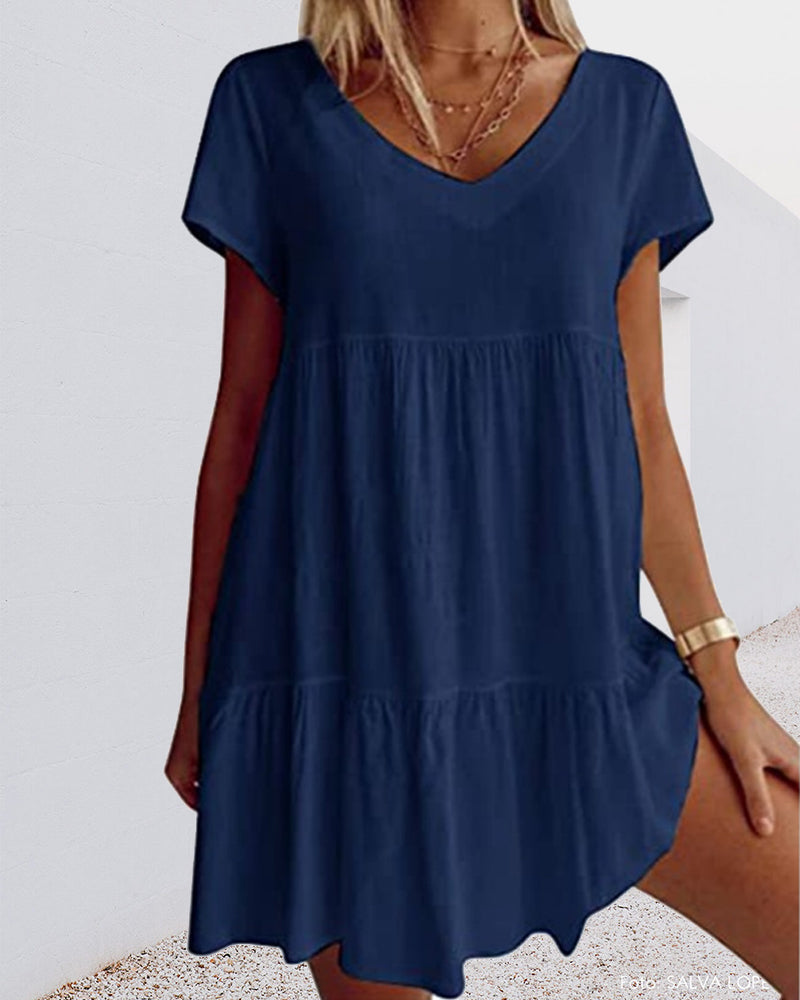 Robe ample décontractée à manches courtes