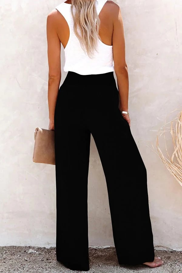 Riana - Pantalon Taille Haute Détendu