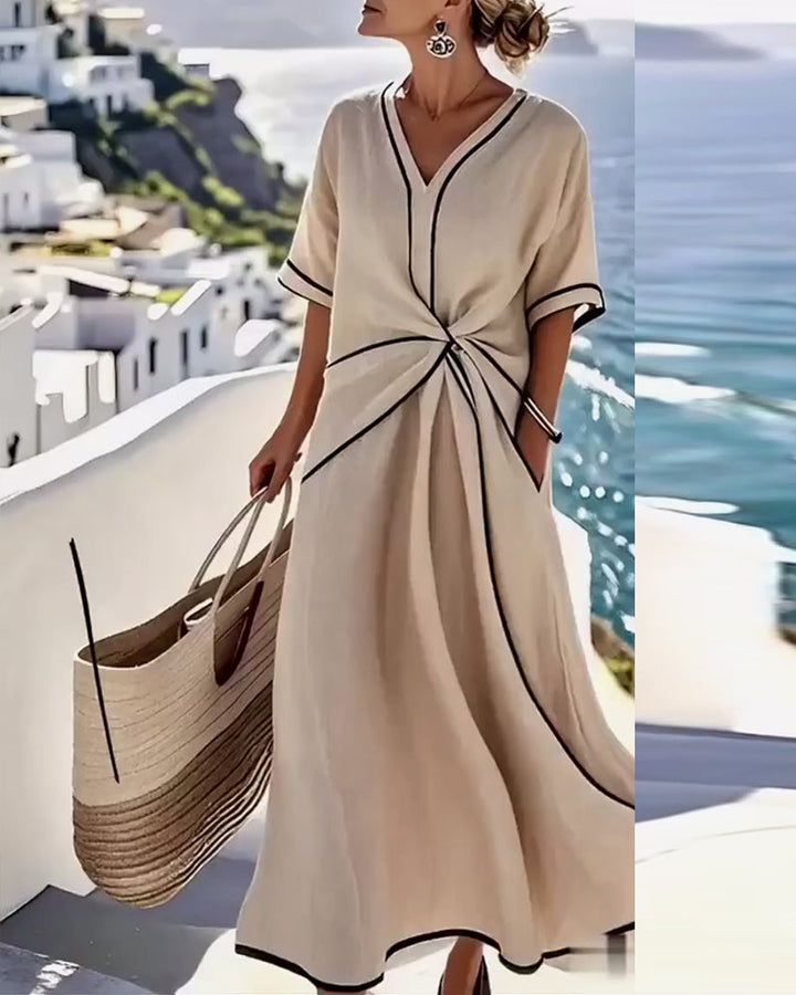 Robe à poches torsadées à la mode