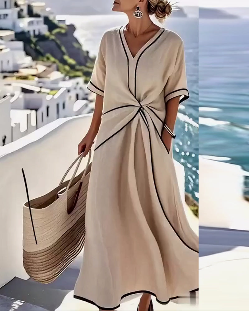 Robe à poches torsadées à la mode